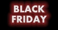 Black Friday sign in white glossy